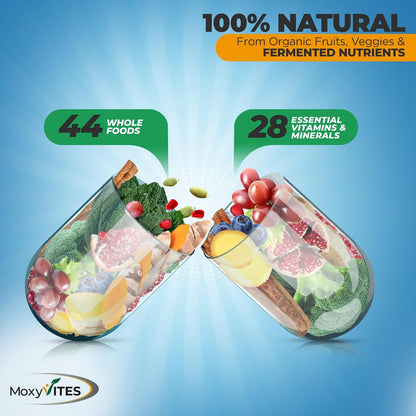 Methylated Mens Multivitamins - Daily Mens Vitamins with 44 Organic Whole Food - Multivitamin for Men with Iron & Fermented Nutrients - Vegan Daily Vitamin for Men with B-Complex, Probiotics, Omegas