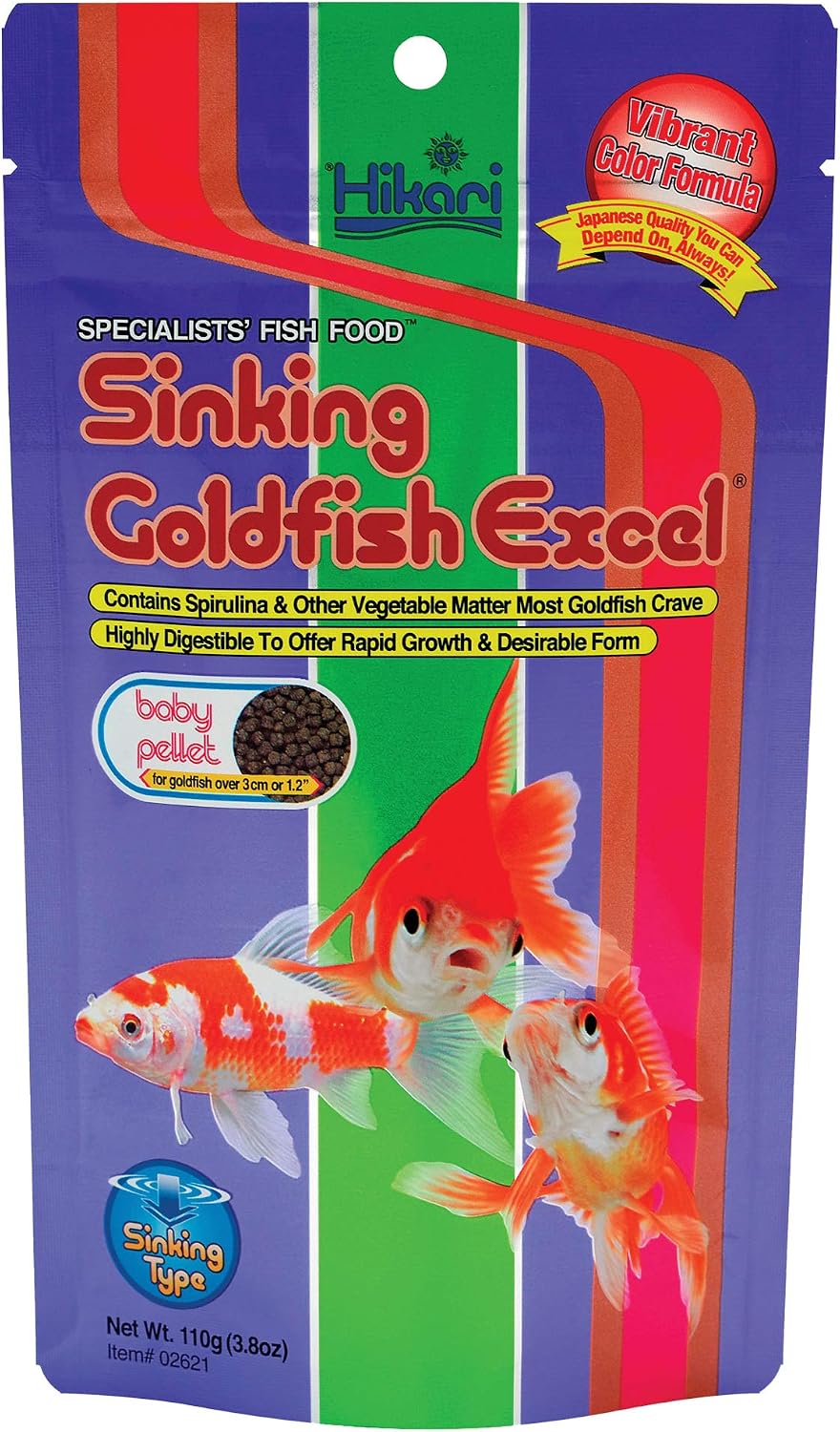 Hikari Sinking Goldfish Excel Fish Food, 3.8 oz. (110g)