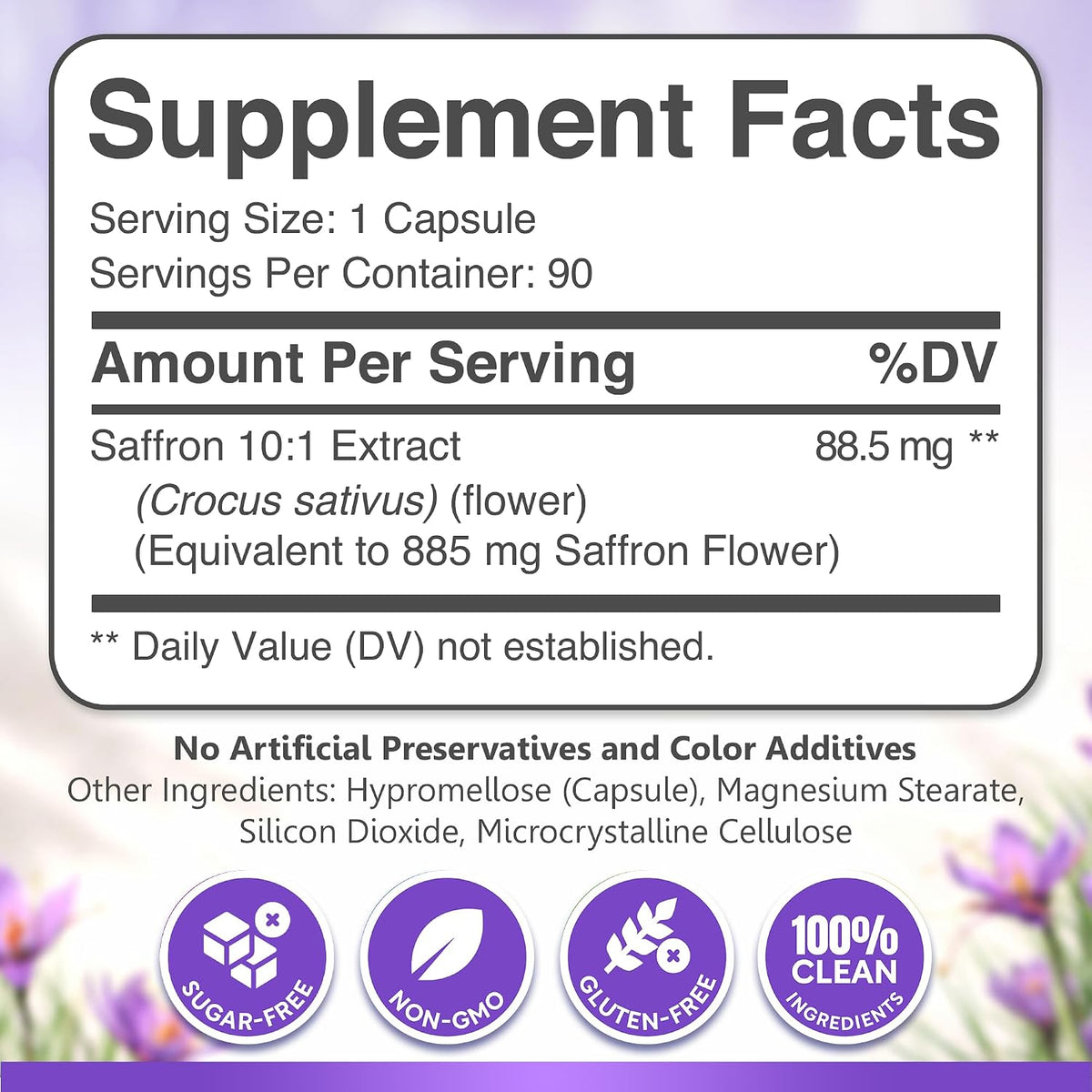 Saffron Supplements for Women 88.5mg Mood | Focus | Vision | Energy Support