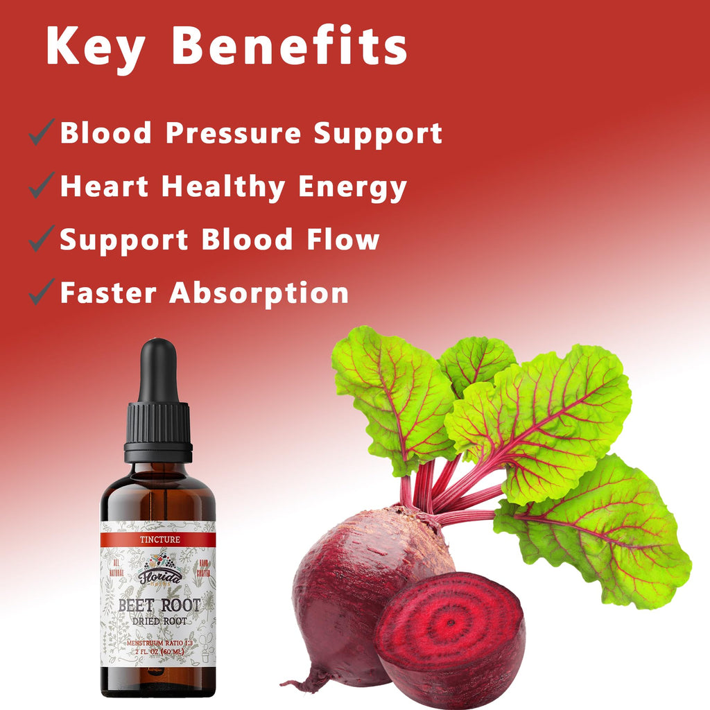 Beet Root Supplement - Liquid Beets Extra Fast Absorption - Beet Root Tincture Organic Extract, Gluten Free, 2 Fl Oz
