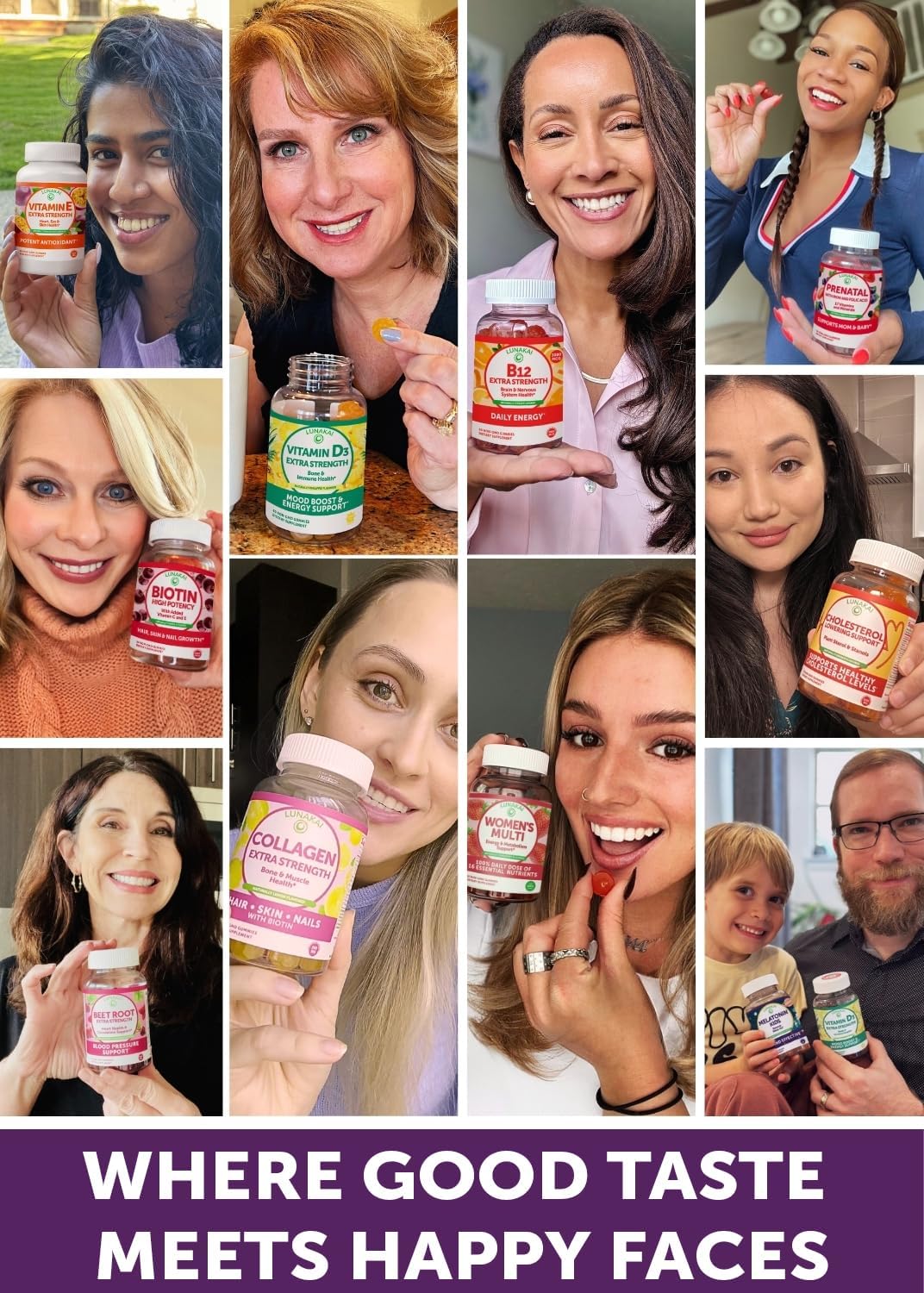 Lunakai USA Made 50 Plus Women's Multivitamin Gummies - Delicious Formula Enhanced with Essential Vitamins & Minerals for Health & Vitality - 60ct