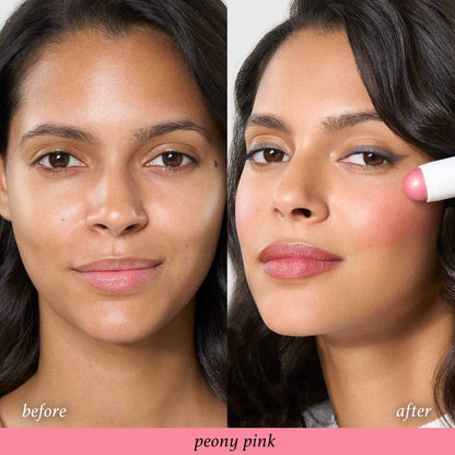 Julep Skip The Brush Cream to Powder Blush Stick - Peony Pink - Blendable and Buildable Color - 2-in-1 Blush and Lip Makeup Stick
