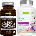 Vegan Omega-3 Algae Oil + Advanced Kids Multivitamin Gummy Bundle, High Concentration DHA & EPA + Vitamin A, B, C, D3 & E, Clean Ingredients 60 Softgels + 90 Berry Flavor Gummies, by Igennus