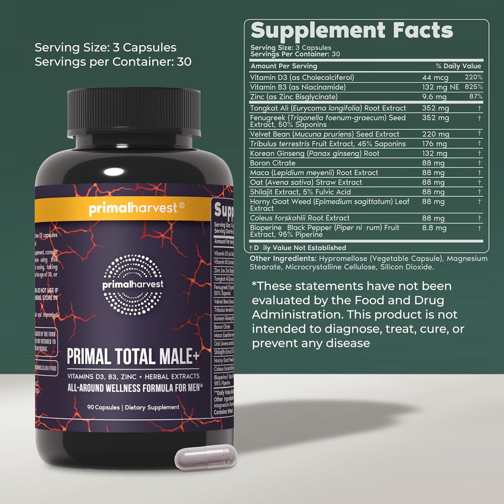 Primal Harvest Daily Two-Step Routine | Ashwagandha + Total Male | 2 Pack | 30 Day Supply