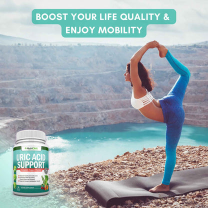 Uric Acid Flush - Herbal Uric Acid Cleanse Supplement - With Tart Cherry, Celery Seed Extract, Chanca Piedra, Devil’s Claw & Green Coffee Bean - Vegan