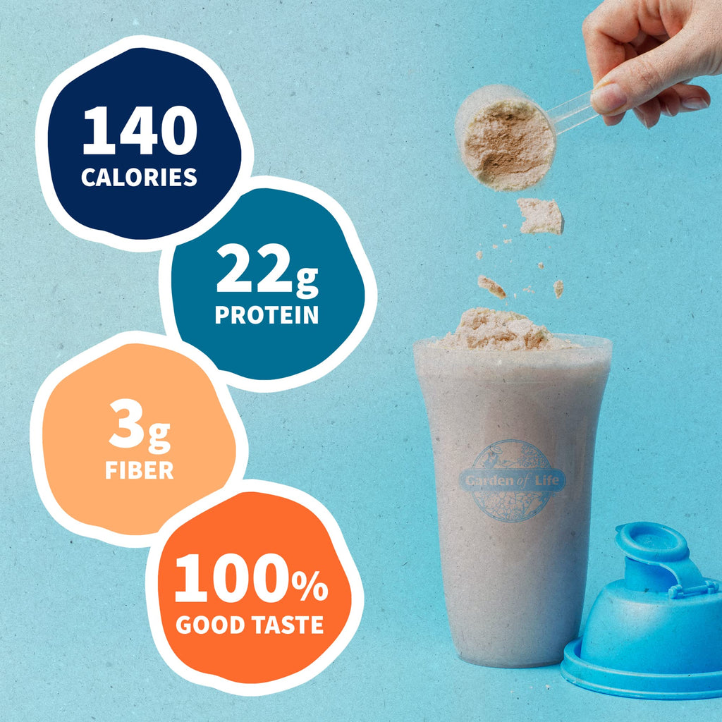 Garden of Life Protein Powder, Vegan Protein Powder, BCAA, Probiotics & Digestive Enzymes, Gluten & Lactose Free, Vanilla, 1.5 LB