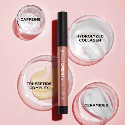 IT Cosmetics Superhero No-Tug Waterproof Eyeshadow Stick, Glimmering Rose (Rose Gold Pearl) - Longwear, Blendable Cream Eyeshadow with Built-In Primer - Suitable for Sensitive Eyes - 0.05 oz