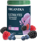 Organikа Electrolytes with Enhanced Collagen Powder for Women & Men - 13 oz - Wild Berry-Flavored Effervescent Electrolyte & Collagen Drink Mix - Deep Hydration, Mobility, Skin, Hair, & Nails