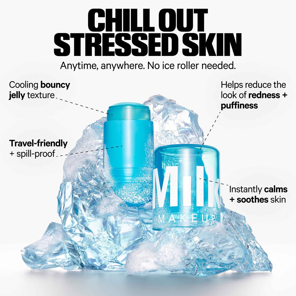 Milk Makeup Skincare Jelly Gift Set – Hydrating + Brightening Face Serums and Blush + Lip Stain in pH-Adaptive Pink – Two Full Size Serum Sticks .21oz + Travel-Friendly Jelly Tint (pHreeze) .17oz