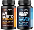 Prostate Health and Nitric Oxide Support Bundle for Active Male Health | Saw Palmetto with Nettle and Pumpkin Capsules & L-Arginine with L-Citrulline Capsules, Bundle for Men, 60 Servings of Each