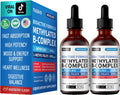 (4-Pack) Methylated B Complex Liquid Drops - Vitamin B Complex with Active L Methylfolate - B12 Sublingual Drops - Vegan B12 Vitamin 5000mcg, Non-GMO, Raspberry Flavor, No Sugar, 2 Fl oz, 80 Servings