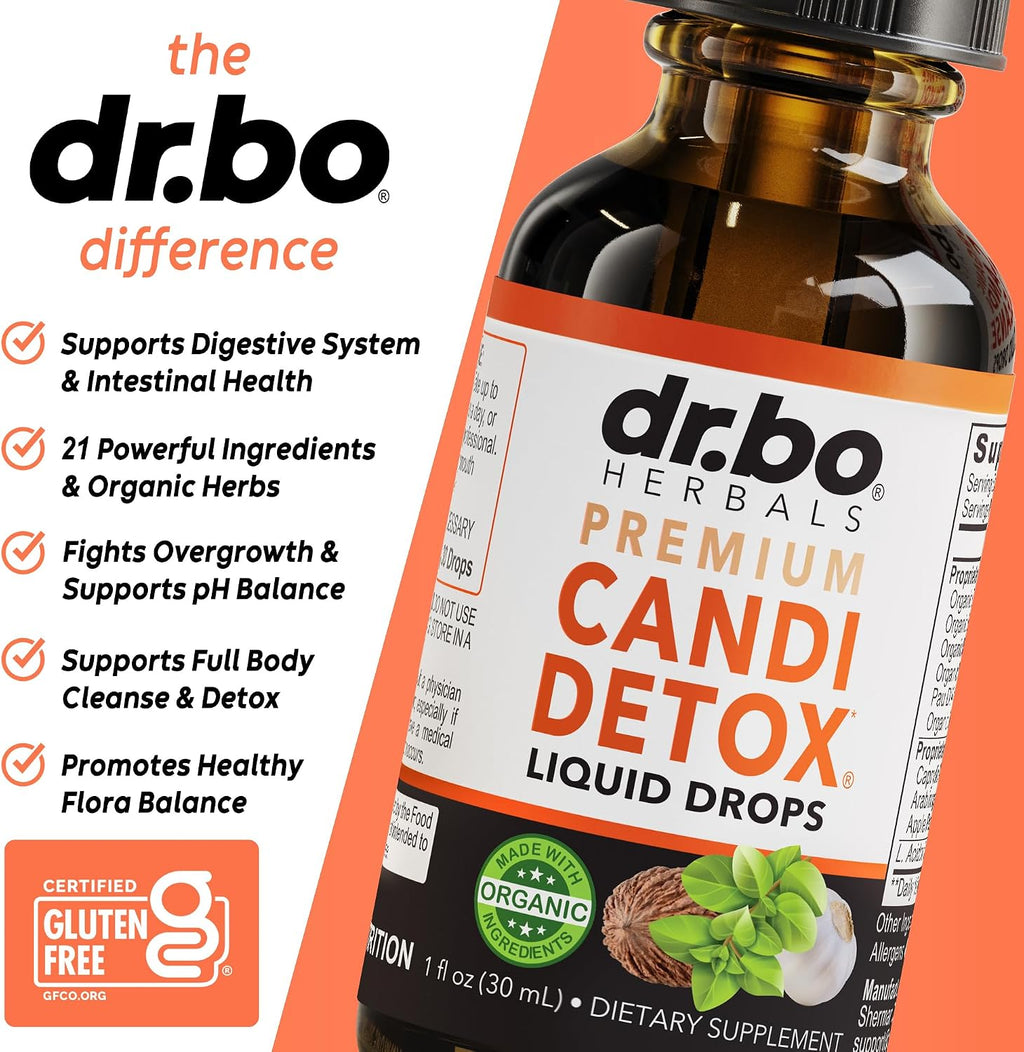 Candida Cleanse Detox for Women & Men - Organic Oregano Oil Drops, Caprylic Acid Black Walnut Wormwood Candi Support Supplement Kit - Natural Oral Anti Overgrowth Gut Balance Flora Complex Supplements