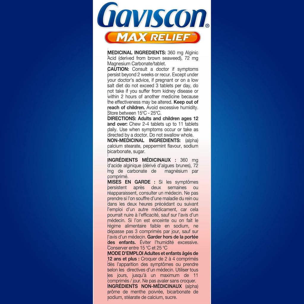 Gaviscon Max Peppermint Tablet, 50 Count