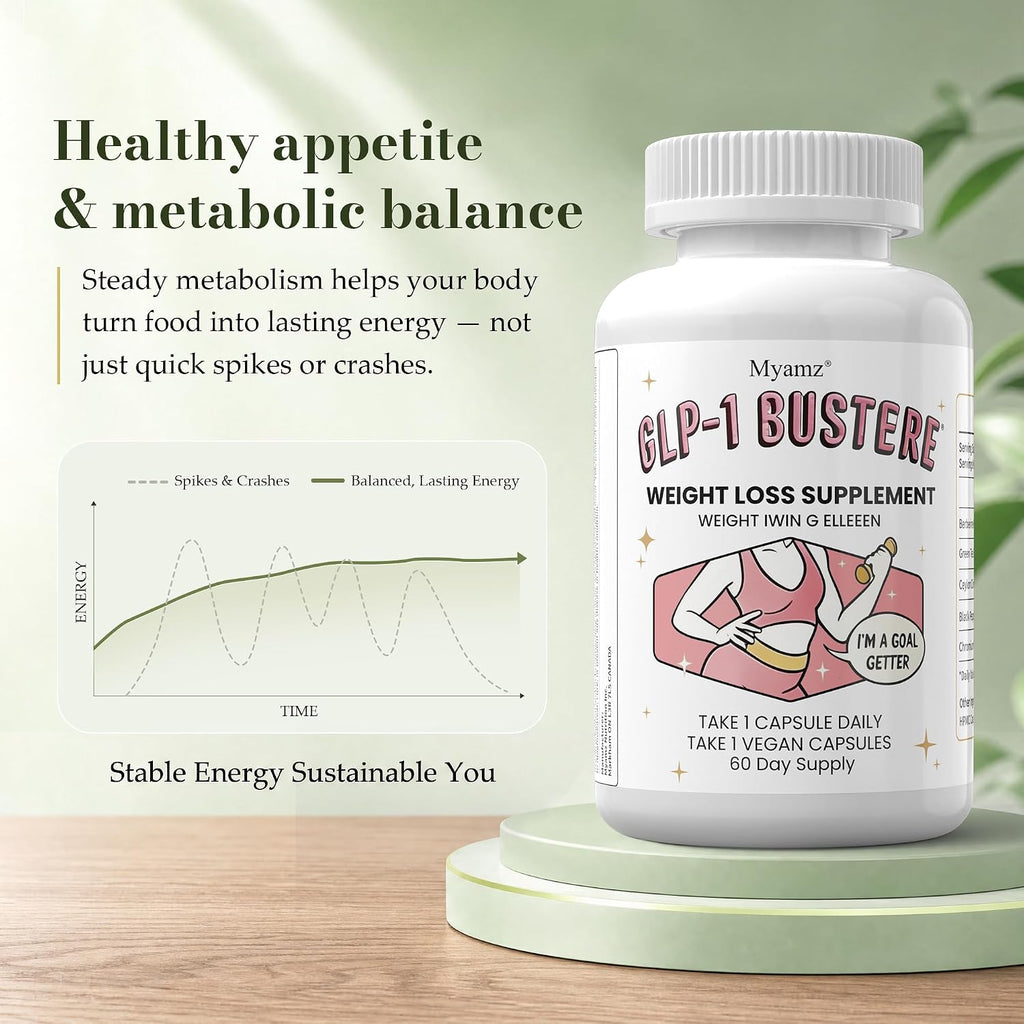 Female Metabolism Support Supplement – Natural Energy Booster & Appetite Control Pills with Berberine HCL, Green Tea EGCG– Digestive Comfort, Belly Slimming & Full Body Wellness – Made in USA