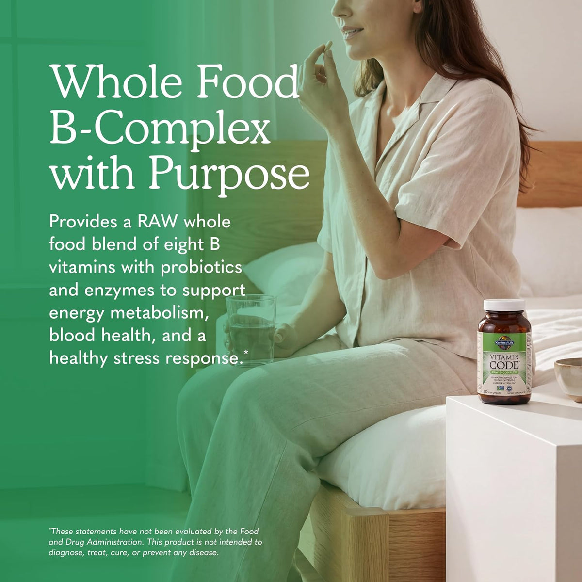 Garden of Life Vitamin B Complex, 120 Vegan Capsules, High Potency Vitamins for Energy & Metabolism with B6, Folate & B12 as Methylcobalamin plus Probiotics | High Potency Vitamins for Energy & Metabolism with B6, Folate & B12 as Methylcobalamin, plus Pro