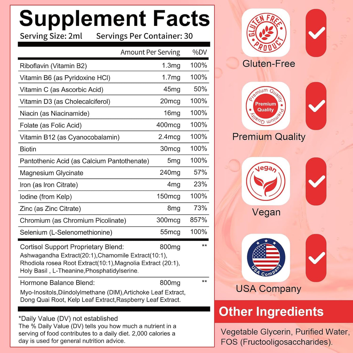 Migcopat Women Endocrine Superfood Supplement Liquid Drops, Supports Healthy Cortisol Levels, Hormonal Balance, Gut Health, Mood, Sleep Support, Multivitamin+Inositols, Rhodiola, DIM