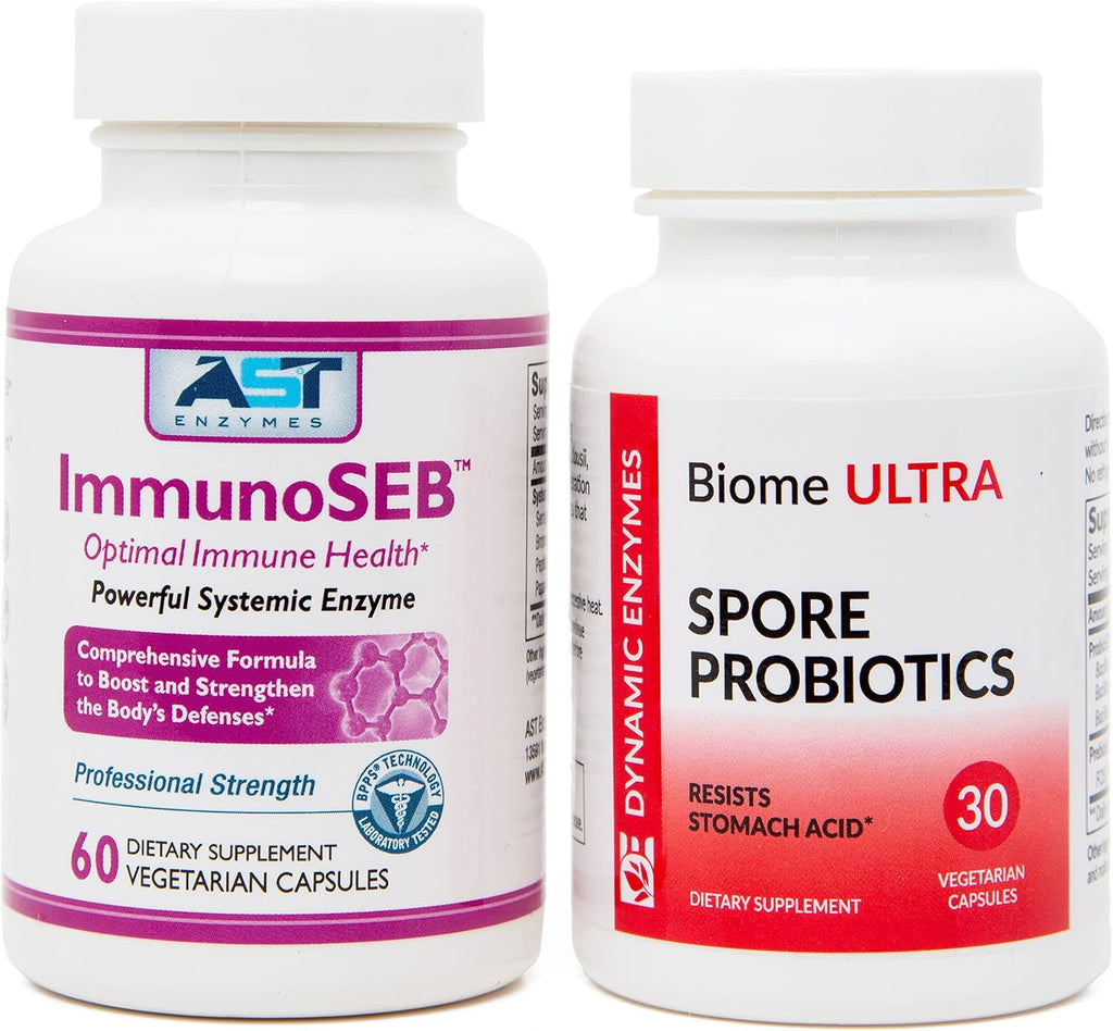ImmunoSEB (60 caps) & Biome Ultra (ProbioSEB CSC3) (30 caps) - Immunity Boost Bundle – Systemic Enzymes & Probiotics