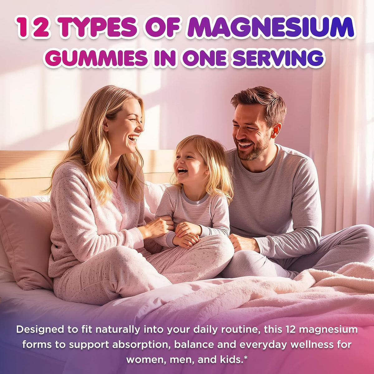 Magnesium Complex 700mg - 12 in 1 Magnesium Gummies with Glycinate, Citrate, Malate, Oxide, Taurate, Aspartate, Orotate - Supports Relaxation, Muscle & Heart - Sugar Free Strawberry 120 Count
