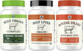 Beef Organ Complex + Organic Beef Liver + Grass Fed Heart & Liver Supplements - Organic Nutrient Dense Superfood for Overall Energy, Health, & Wellness - No Fillers, Freeze Dried Supplements