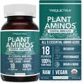 Plant Aminos Organic Essential Amino Acid Supplement (EAAs) & BCAA - 100% Plant-Based Raw, Vegan - All 9 Essential Amino Acids with 18 Total Amino Acids (360 Tablets)