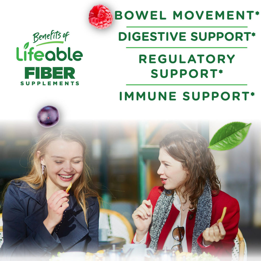 Lifeable Sugar Free Fiber Gummies for Adults | 4g | Great Tasting Fiber Supplement Gummies | Keto Friendly, Gluten Free, Vegan, Non GMO Prebiotic Fiber | for Digestive Health | 90 Gummies