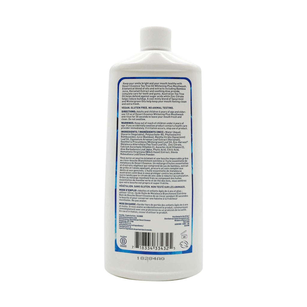 Desert Essence Mouthwash, Tea Tree Whitening Mint, 16 Fluid Ounce