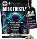 Milk Thistle Supplement - 120 Vegan Capsules, Advanced Liver Support Complex with NAC, Artichoke, Dandelion, Choline, Turmeric & BioPerine, Liver Detox, Cleanse, Bloating Relief & Digestion