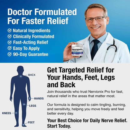 Neuropathy Nerve Relief Cream – Extra Large 8 oz – Maximum Strength for Feet Hands Legs Toes Back – Natural Ingredients Arnica Aloe Vera MSM Vitamins