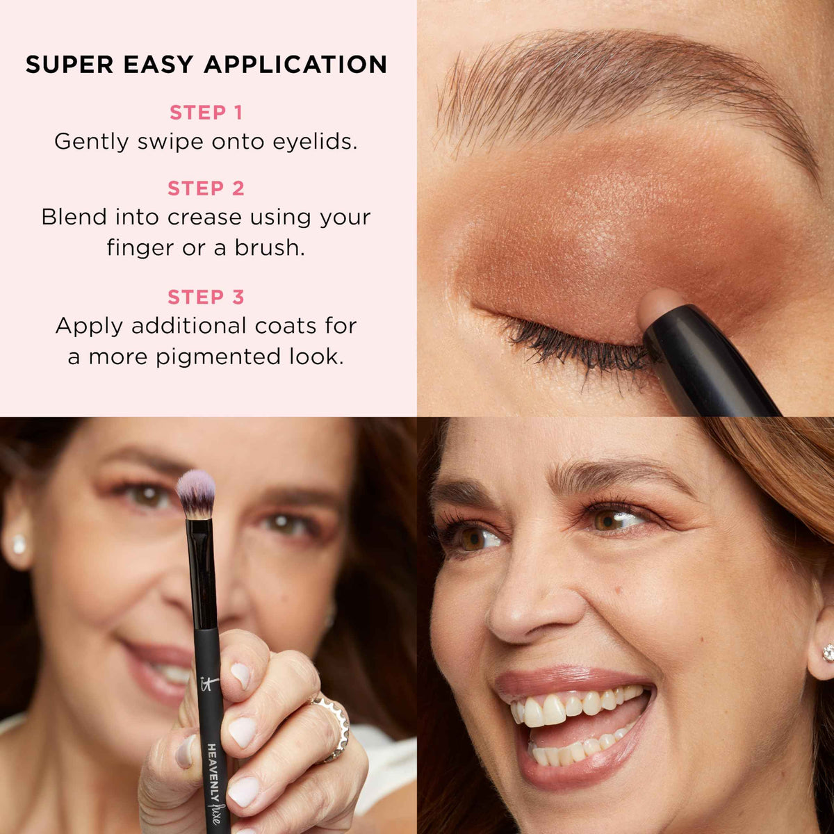 IT Cosmetics Superhero No-Tug Waterproof Eyeshadow Stick, Glimmering Rose (Rose Gold Pearl) - Longwear, Blendable Cream Eyeshadow with Built-In Primer - Suitable for Sensitive Eyes - 0.05 oz