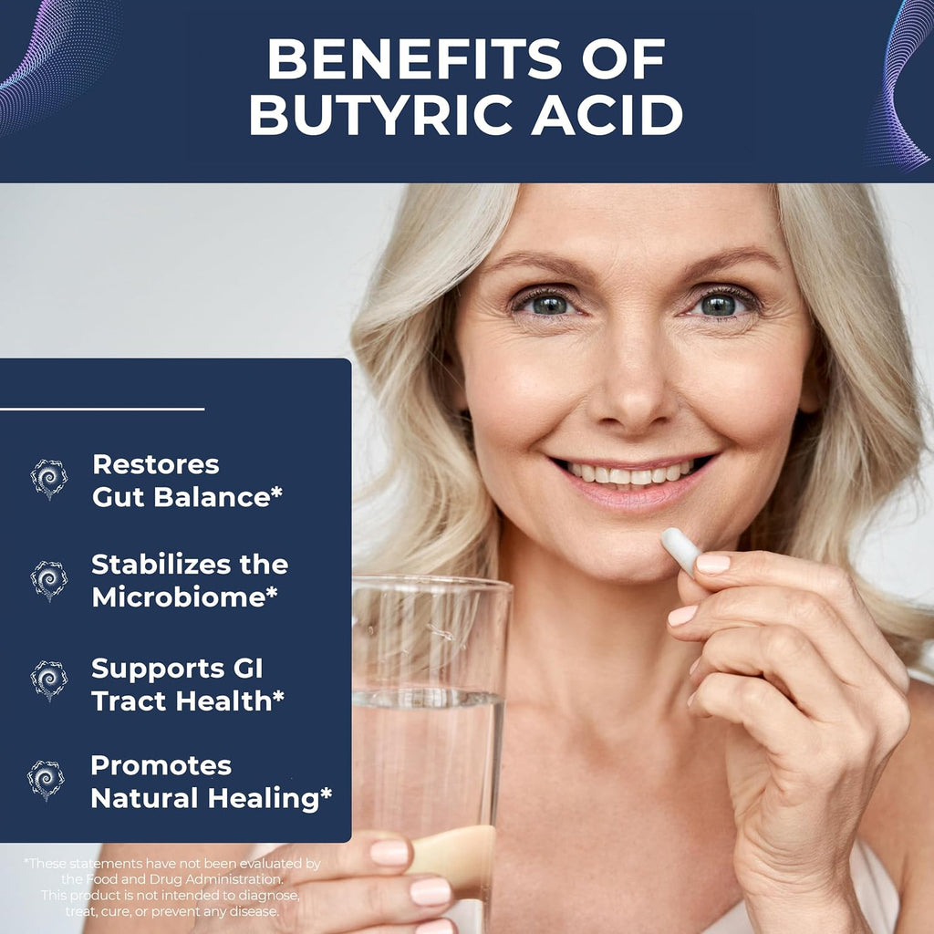 Tesseract Medical Research ProButyrate Gut Health Supplement, Butyric Acid Complex & CoQ10 Pro, Coenzyme Q10 for Health, Muscle Health and Cellular Energy Production