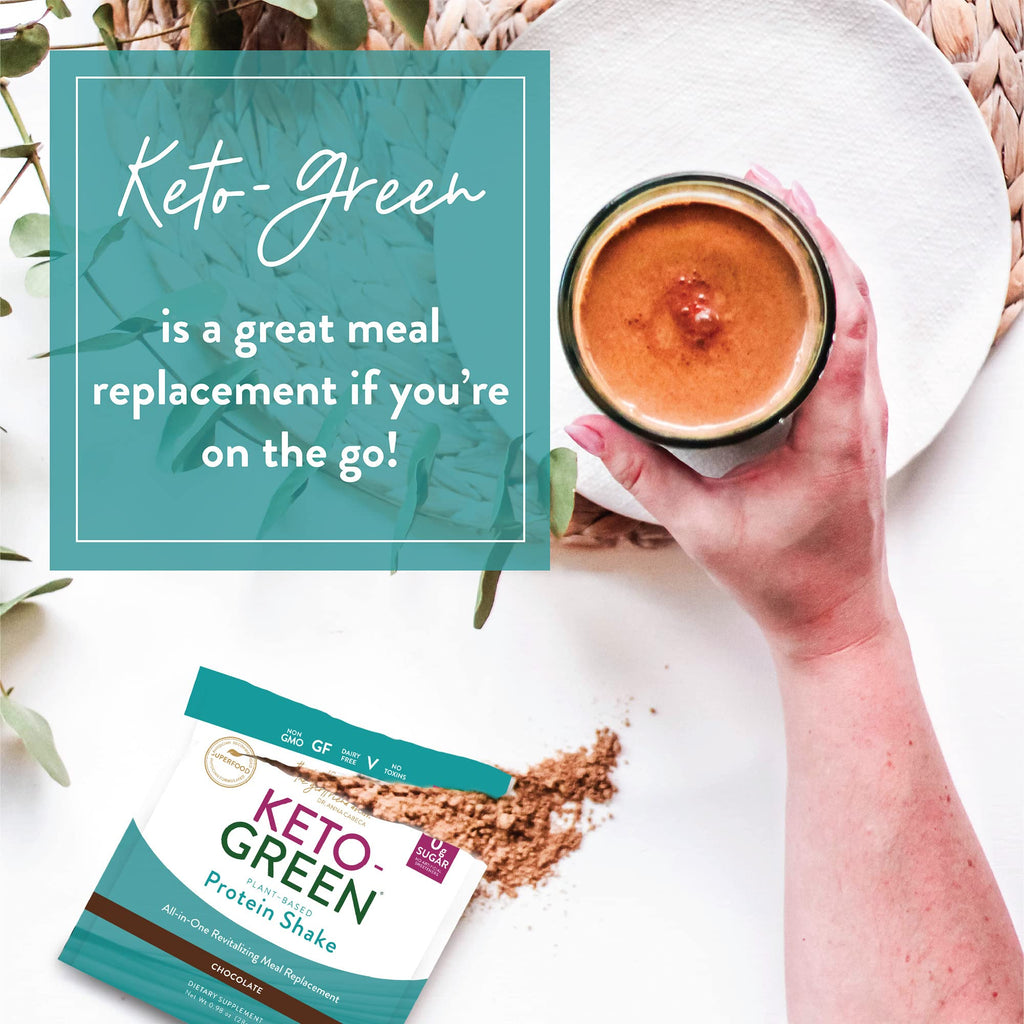 Keto-Green Chocolate Vegan Protein Powder for Women by Dr. Anna Cabeca | Plant Based Protein Powder with Greens | Dairy Free, Sugar Free | Protein Shake 40 Servings