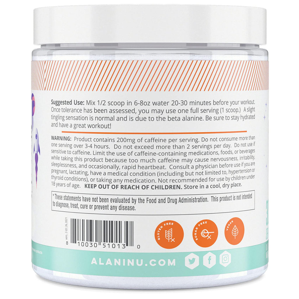 Alani Nu Pre Workout Powder GLAXAY Lemonade, Amino Energy Boost, Endurance Supplement, Sugar Free, 200mg Caffeine, L-Theanine, Beta-Alanine, L-Citrulline, 30 Servings