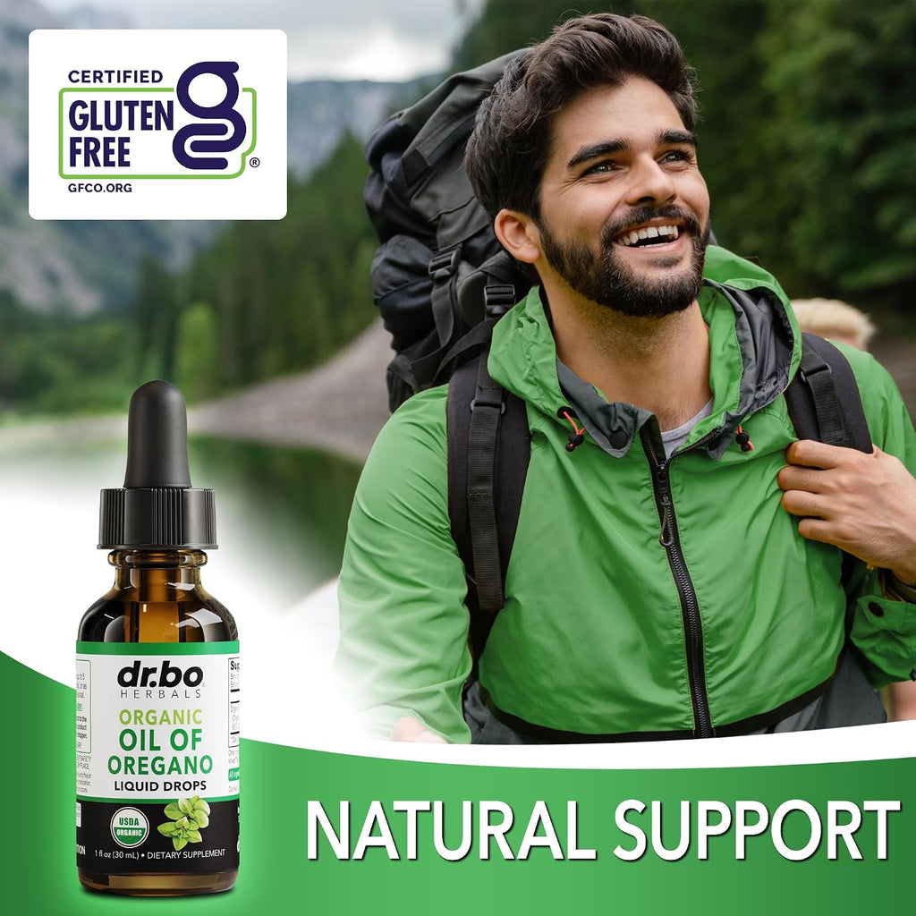Oregano Oil Organic Liquid Drops - 6 Month Supply Organic Oil of Oregano Drops Liquid Tincture Extract, Cleanse, Detox, Immune Support, Digestive Gut Health - Pure Vegan Non-GMO Herbal Tincture 1 oz