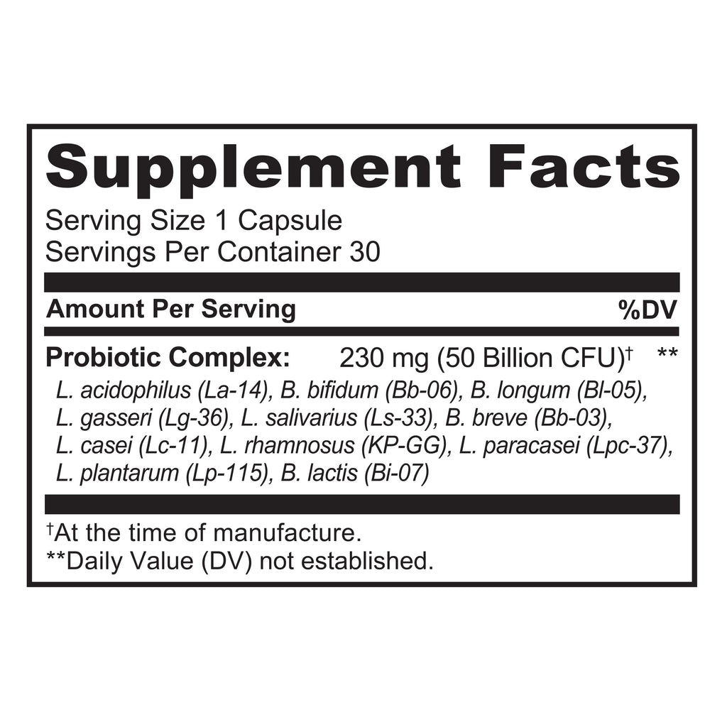 NATURELO Probiotics for Digestive Health, 50 Billion CFU, 60 Vegetarian Capsules, 11 Strains, Daily Use Supplement, Delayed Release, No-Fridge, Boosts Immune System, Probiotics for Women & Men