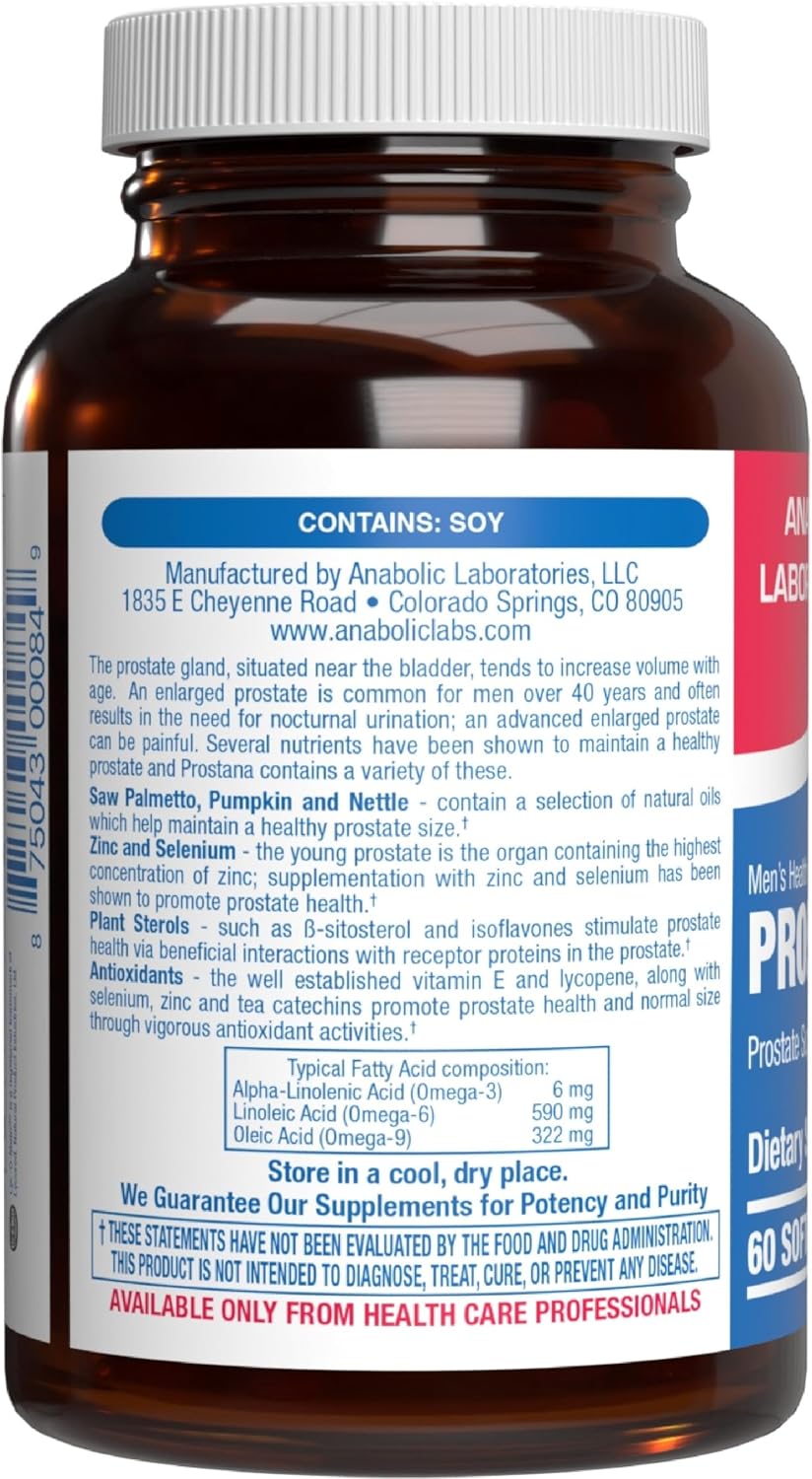 Prostana Prostate Health Supplement for Men - Clinical Formula Herbal Complex with Beta Sitosterol Saw Palmetto and Pumpkin Seed Oil for Prostate Support - Non-GMO & Made in The USA - 1 Month Supply