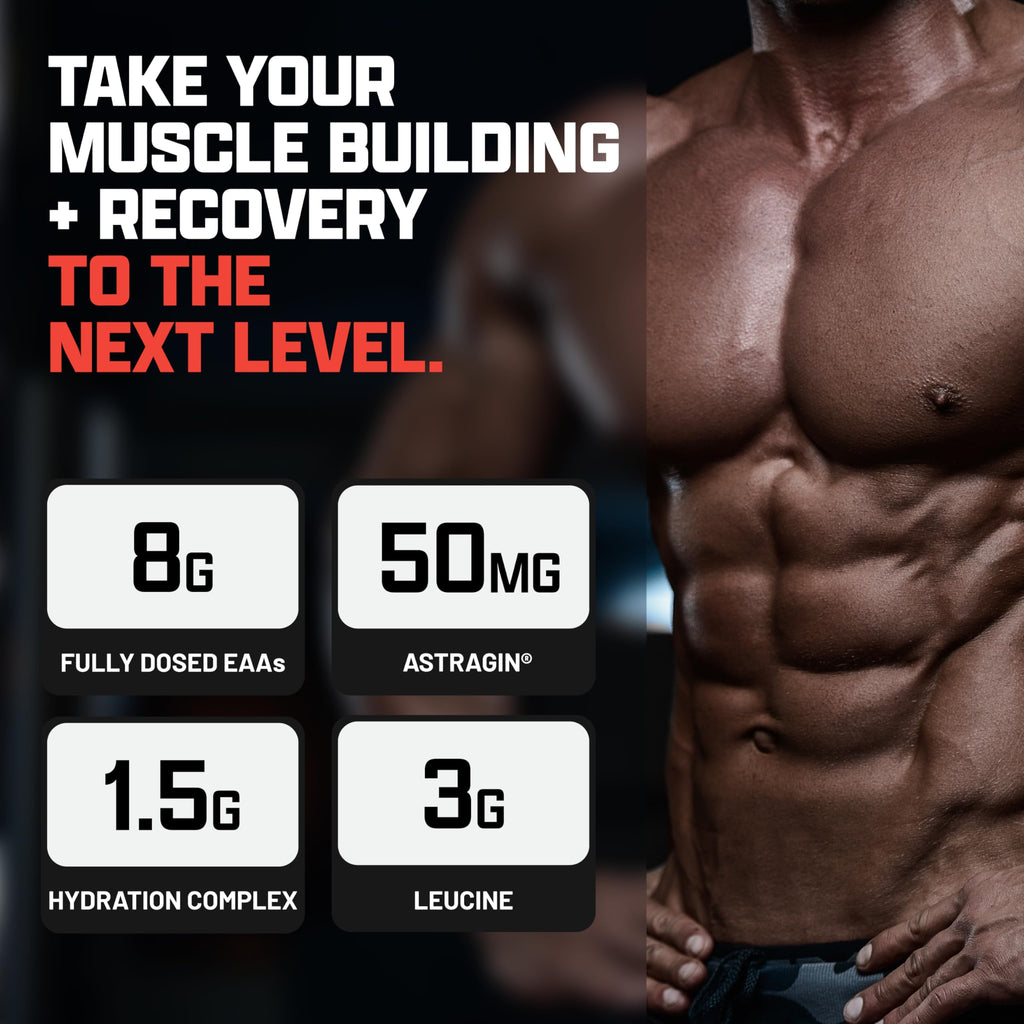 Nutrex Research EAA Hydration | EAAs + BCAA Powder | Muscle Recovery, Strength, Muscle Building, Endurance | 8G Essential Amino Acids + Electrolytes | Strawberry Watermelon 30 Serving