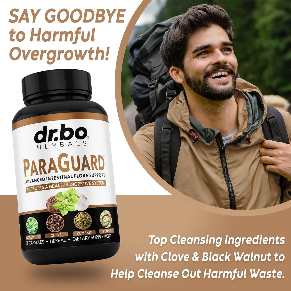 ParaGuard Cleanse Detox Pills - Intestinal Guard Formula Supplement with Black Walnut Wormwood Clove & Oregano Pills - Adults Natural Herbal Intestine Body Gut Cleanser Adults Complete Kit 30 Capsules