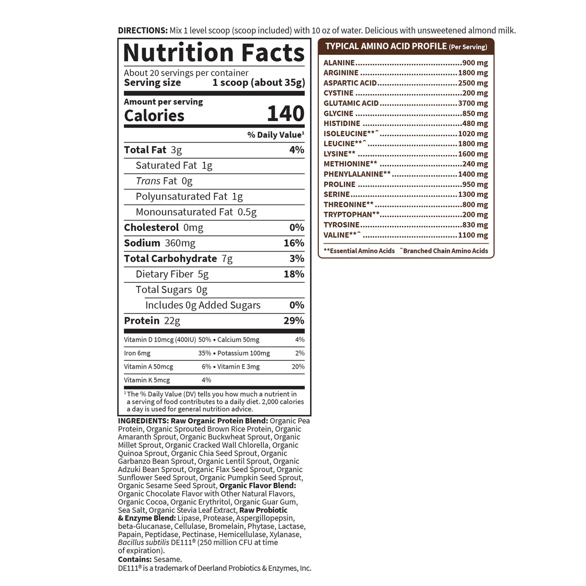 Garden of Life Protein Powder, Vegan Protein Powder, BCAA, Probiotics & Digestive Enzymes, Gluten & Lactose Free, Vanilla, 1.5 LB
