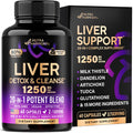 Liver Cleanse & Detox 1250 mg - Milk Thistle 80 % Silymarin | Dandelion | Artichoke | TUDCA | Glutathione & NAC - Liver Health & Bile Production Support - Lab Tested, Vegan - Made in USA - 60 Capsules
