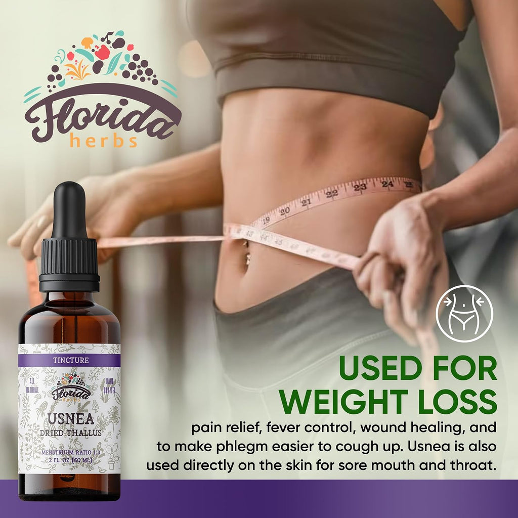 Usnea Tincture Alcohol Free, Organic Usnea Extract (Usnea barbata) Dried Thallus Herbal Supplement, Non-GMO in Cold-Pressed Organic Vegetable Glycerin, 700 mg, 2 oz (60 ml)