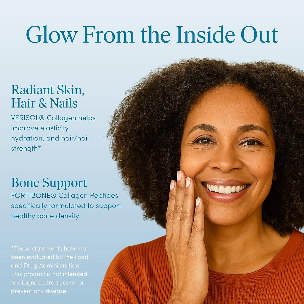 The 'Pause Life Skin & Bone Collagen Peptides + Hyaluronic Acid, 12 OZ | Verisol & Fortibone collagen peptides with hyaluronic acid & vitamin C. Gluten free. Supports skin, nails & hair health