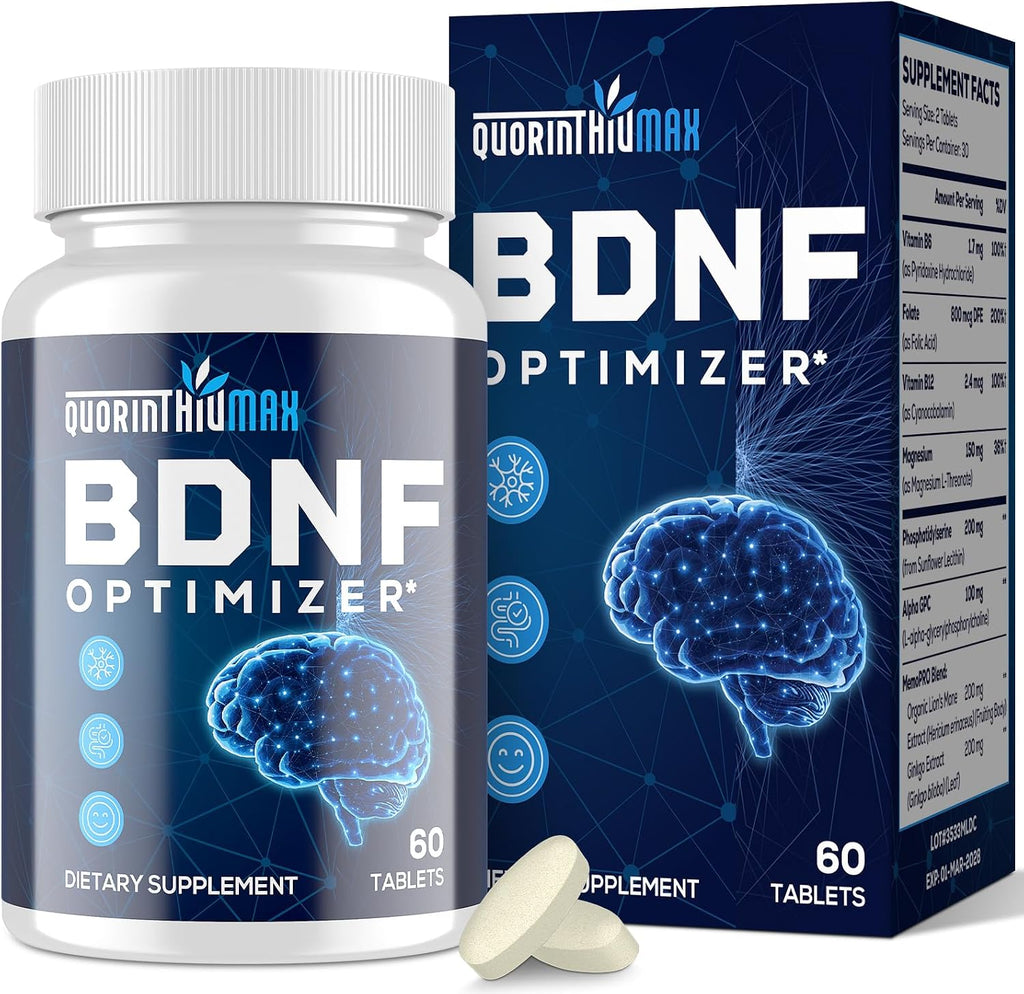 Nootropic Brain Supplement for Memory and Focus – BDNF Optimizer – Cognitive, Mental Clarity & Mood – High Absorption – Organic Lion's Mane, L-Theanine, Ginkgo Biloba & Alpha GPC – 60 Tablets