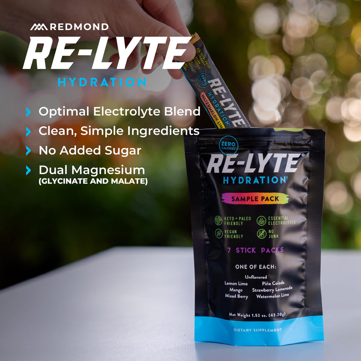 REDMOND Re-Lyte Hydration Electrolyte Powder Drink Mix Variety (7 Stick Packs)