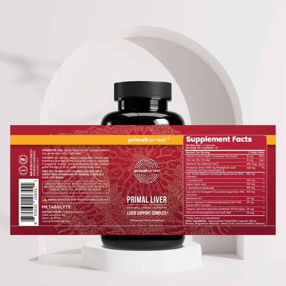 Primal Harvest Primal Liver Liver Supplement with, Alpha-Lipoic Acid, L-Cysteine HCL, L-Glutathione, Milk Thistle, and Spirulina