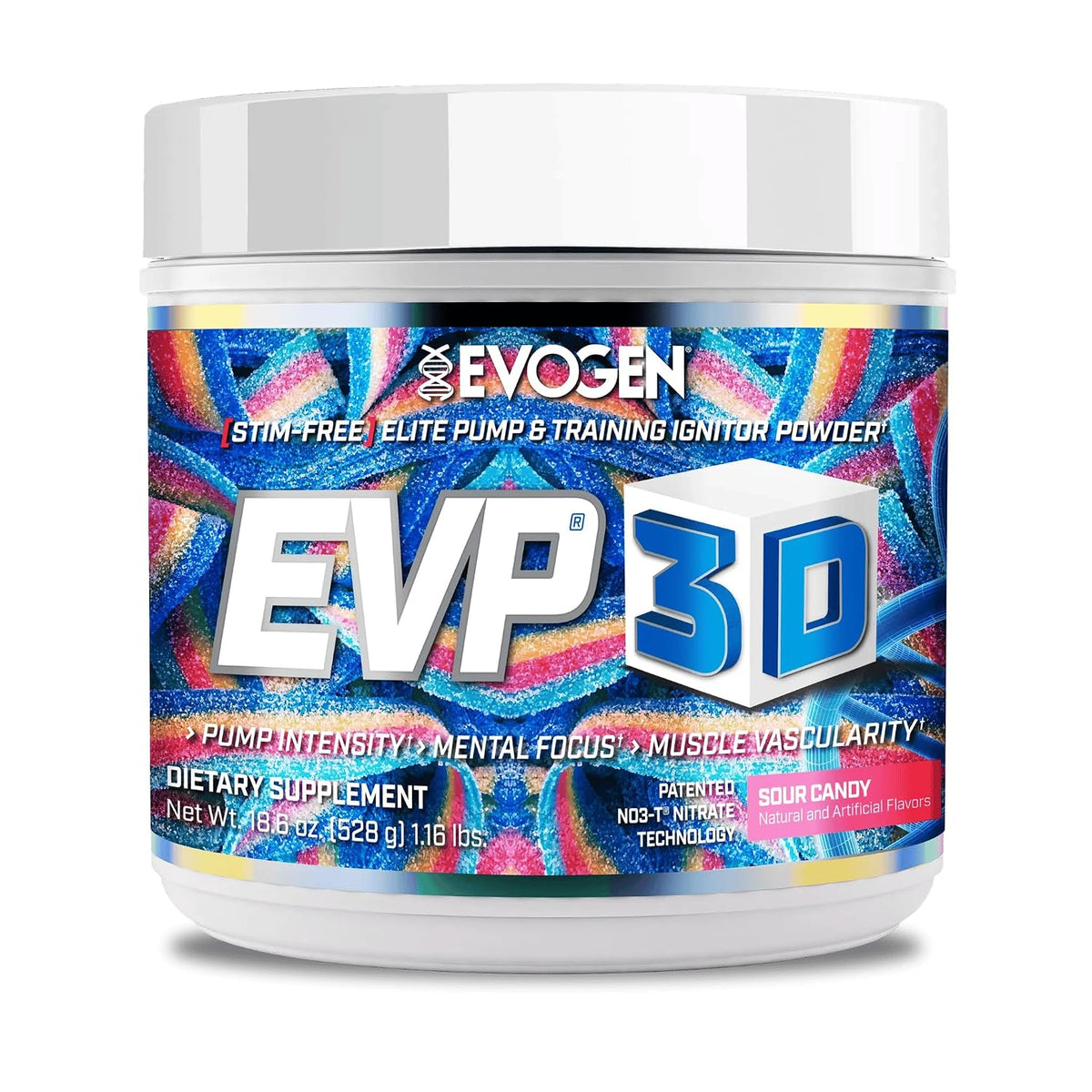 Evogen EVP 3D Creatine Monohydrate Bundle – Stim Free Pre Workout Powder & Micronized Creatine for Pump, Strength, Power & Recovery | Sour Candy + Unflavored