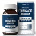 FolinicActive™ Organic Folinic Acid Liquid Drops for Brain, Heart, Nerve & Mood Support - 1700 mcg with B12, B6 & Riboflavin B2 - Tri-Cofactor Absorption System -Berry Flavor Drops, 1fl oz-60 Servings