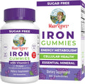MaryRuth's Iron Gummies for 14+ with Vitamin C for Absorption | Sugar Free | Gummy Iron Supplement + VIT C | Energy Metabolism | Cellular Health | Immune Support | Vegan | Non-GMO | 60 Count