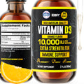 HERBIFY Vitamin D3 10000 IU - Made in USA Liquid Vitamin D Drops - Bone Strength and Immune Support Supplement - Sunshine Replacement - D3 Vitamin Bone and Teeth Supplement - 30 Days Supply - 2 Oz