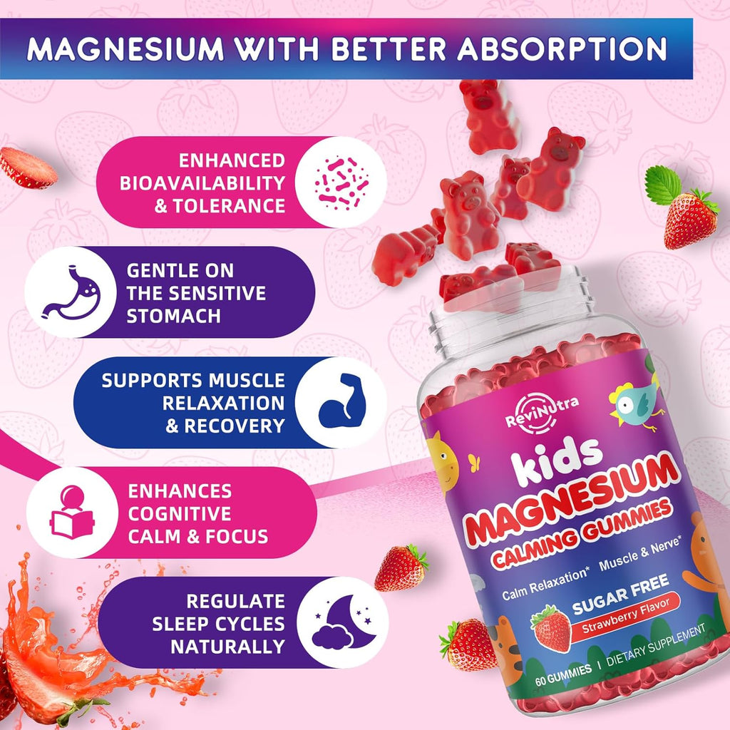 Magnesium Complex for Kids Adults - Magnesium Supplements Gummies Sugar Free