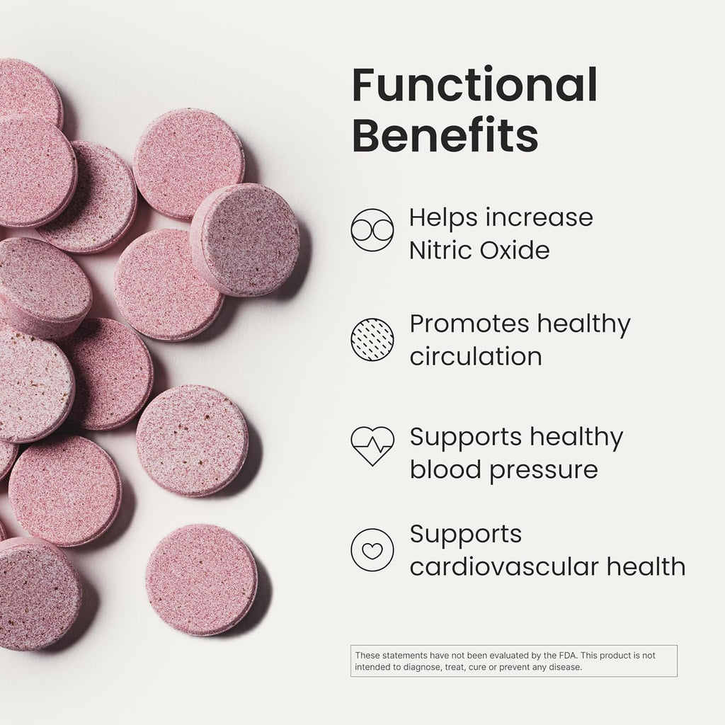 HumanN Neo40 Daily Heart & Blood Circulation Supplements to Boost Nitric Oxide - Supports Blood Pressure - from Maker of SuperBeets -Includes 30 Dissolvable Tablets - Tasty Fruity Flavor